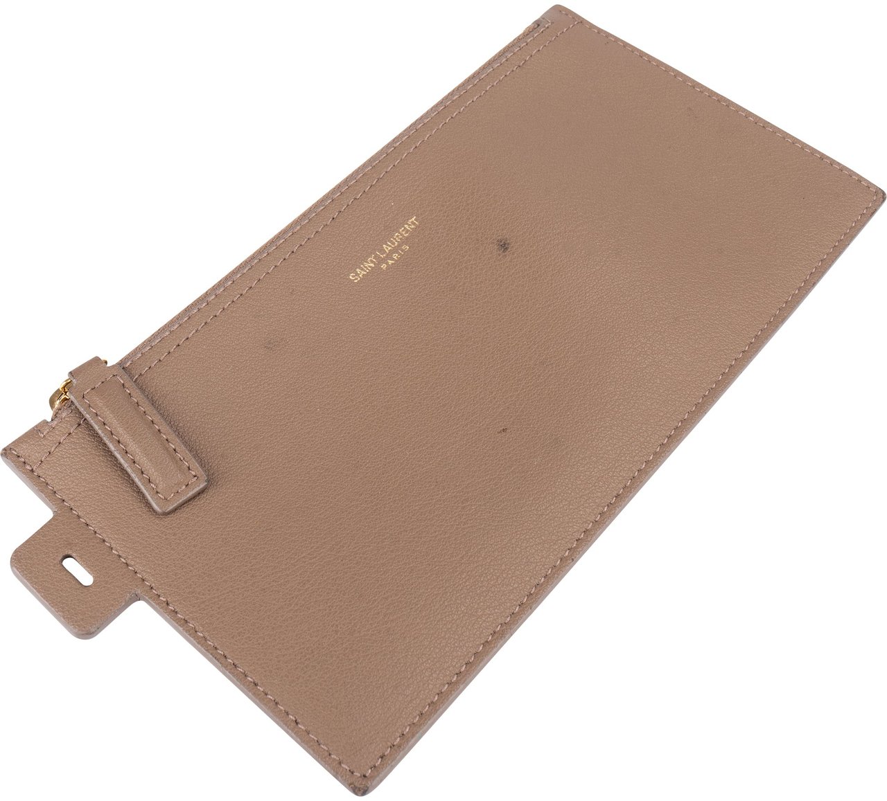 Saint Laurent Saint Laurent Leather Shopping Clutch Beige