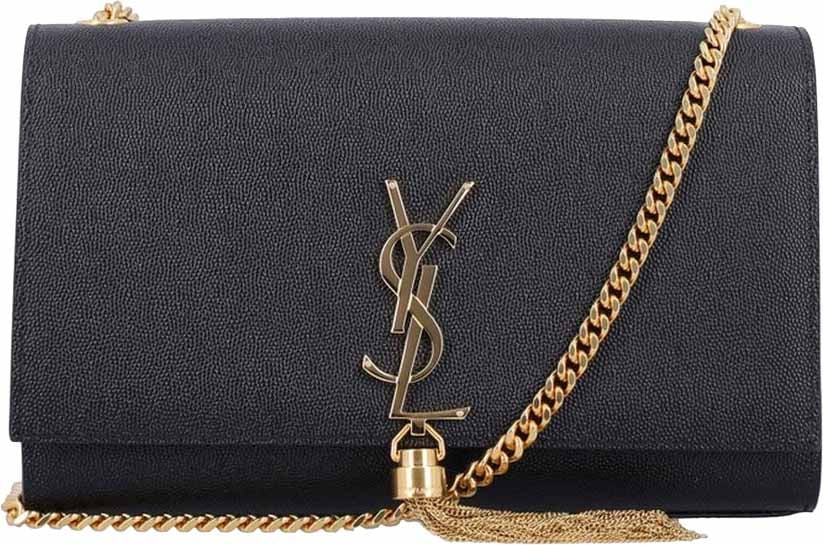 Saint Laurent Saint Laurent Kate Small Tassel Grain Leather Napkin Shoulder Bag Zwart