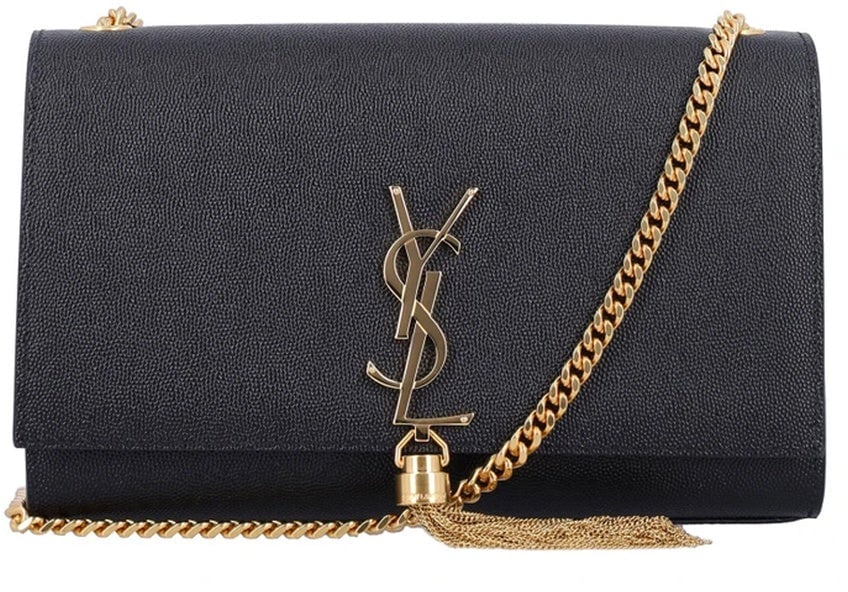 Saint Laurent Saint Laurent Kate Small Tassel Grain Leather Napkin Shoulder Bag Zwart