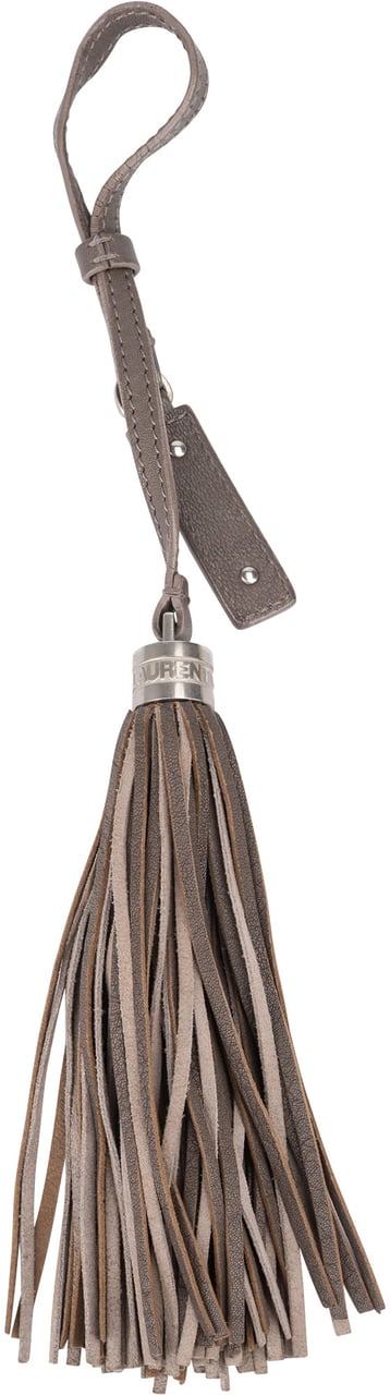 Saint Laurent Saint Laurent Leather Bag Charm Donkergrijs