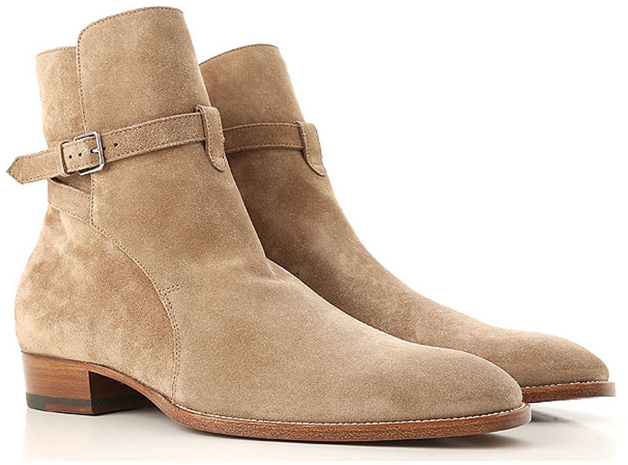 Saint Laurent Saint Laurent Wyatt Jodhpur Boots Beige