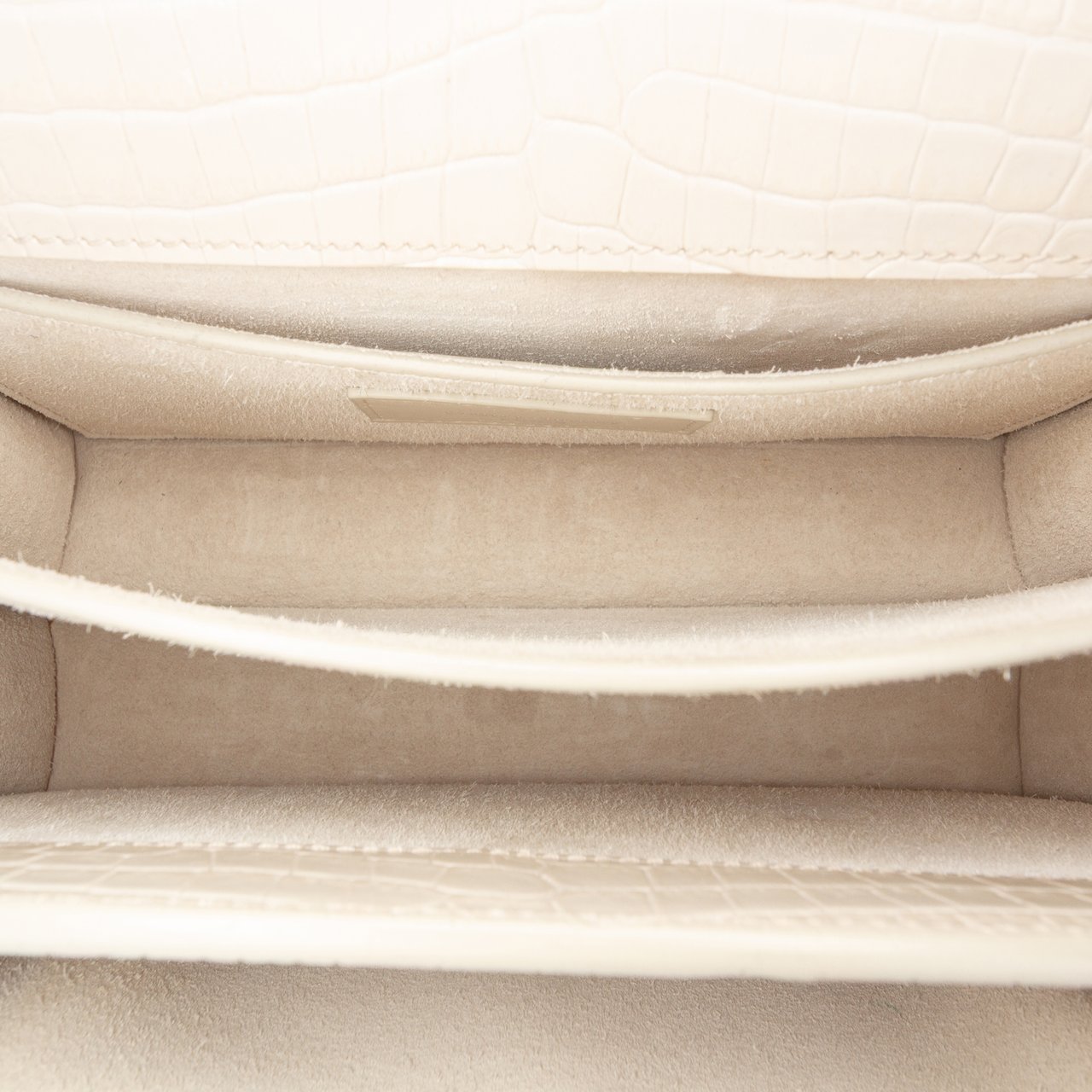 Saint Laurent Medium Croc Embossed Monogram Sunset Bag Bruin