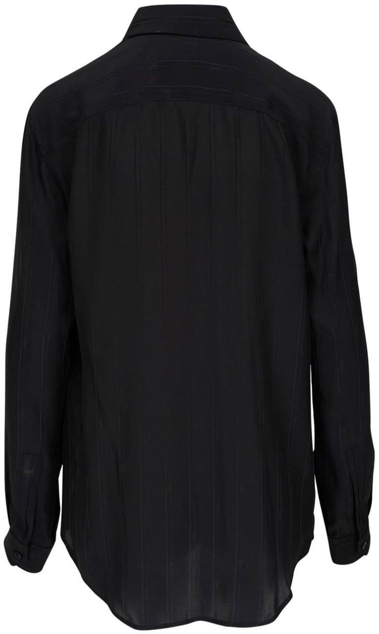 Saint Laurent Black Organic Silk Shirt Zwart