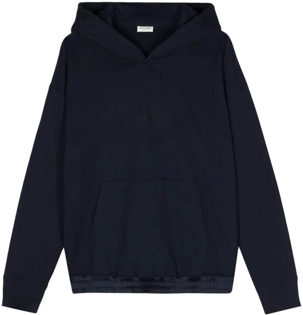 Saint Laurent Black Hoodie Organic Cotton Hoodie Zwart
