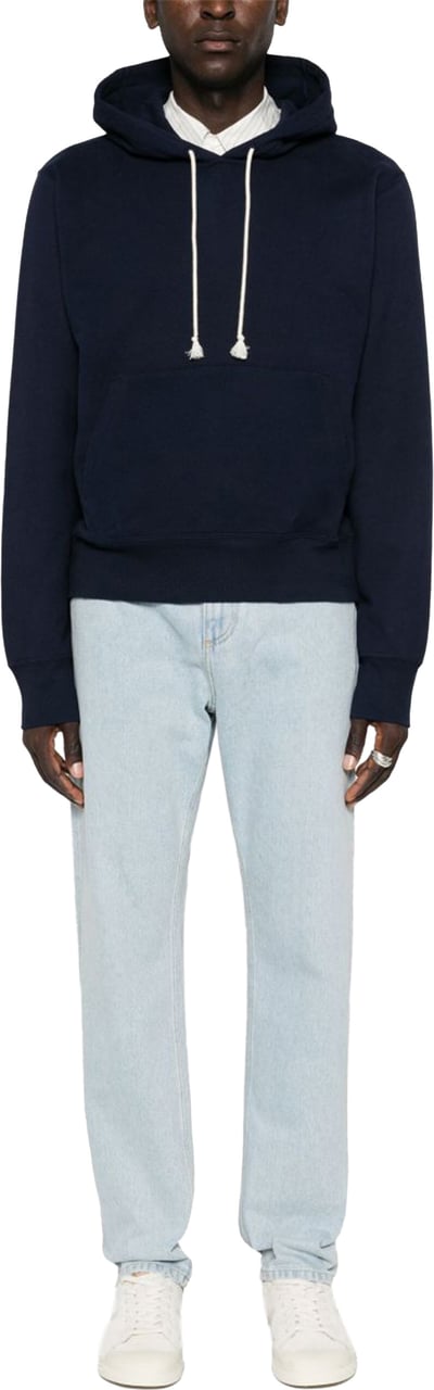 Saint Laurent Blue Cassandre Organic Cotton Hoodie Zwart