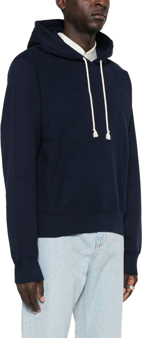 Saint Laurent Blue Cassandre Organic Cotton Hoodie Zwart