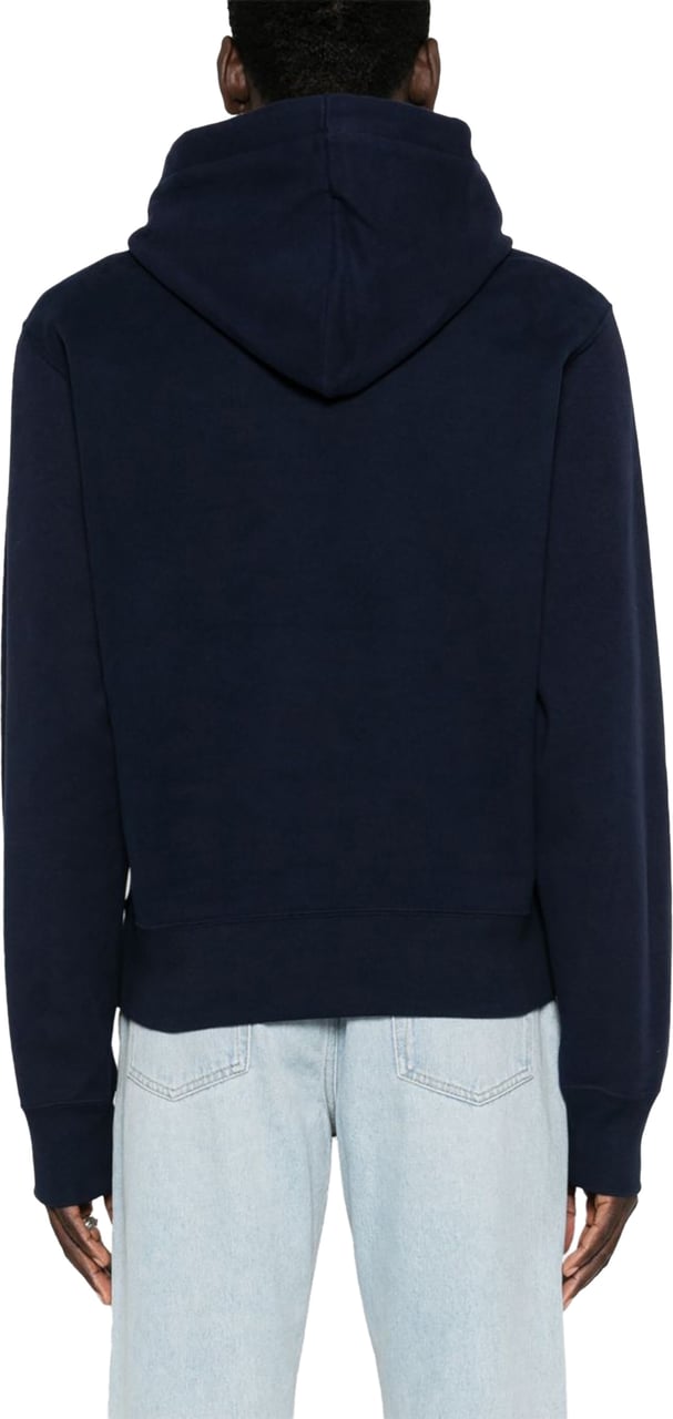 Saint Laurent Blue Cassandre Organic Cotton Hoodie Zwart