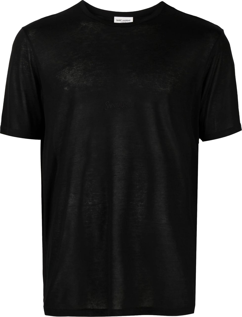 Saint Laurent Black Viscose Crew Neck T-Shirt Zwart