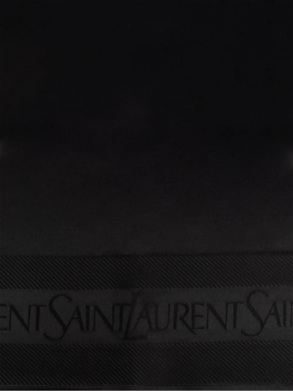 Saint Laurent Foulard Rectangular Satin Silk Scarf Zwart