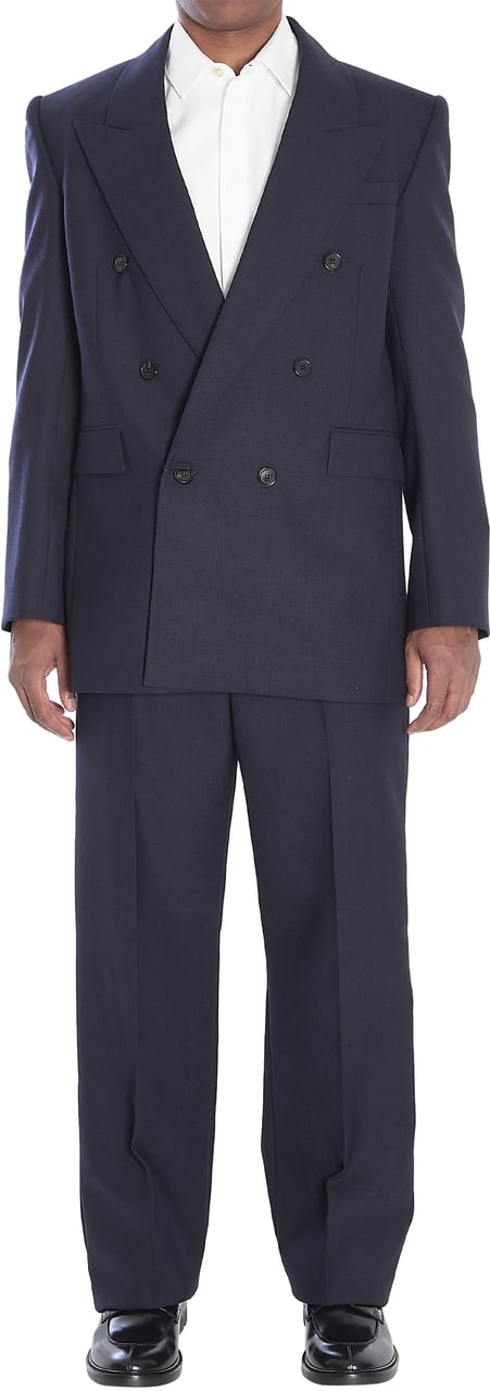 Saint Laurent Chiné wool trousers Blauw