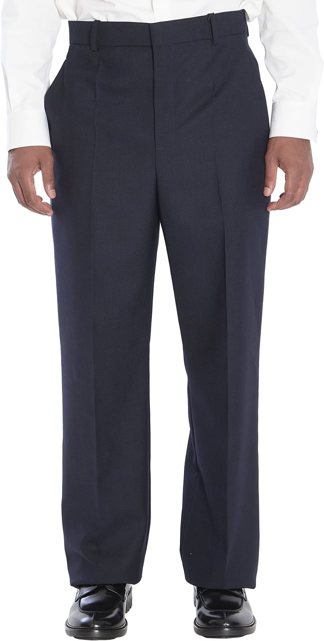 Saint Laurent Chiné wool trousers Blauw
