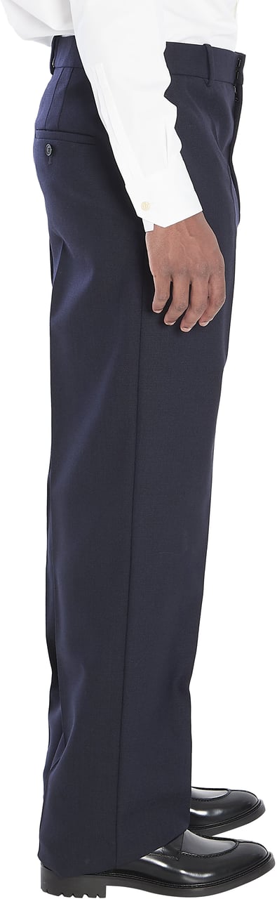 Saint Laurent Chiné wool trousers Blauw