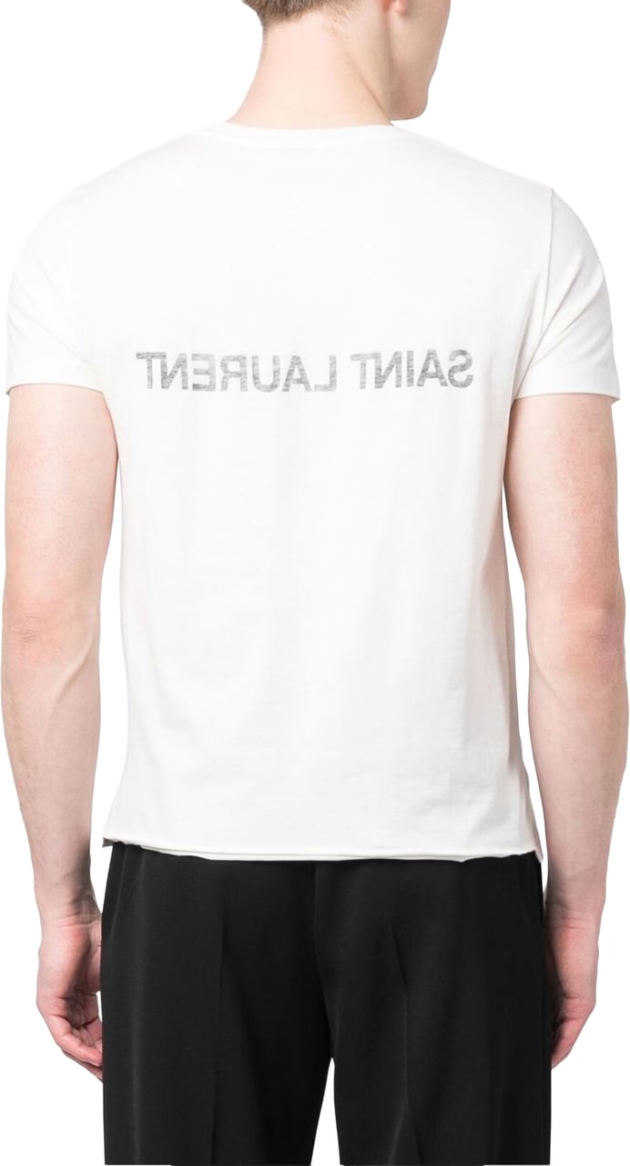 Saint Laurent Saint Laurent Reversed Logo T-Shirt Wit