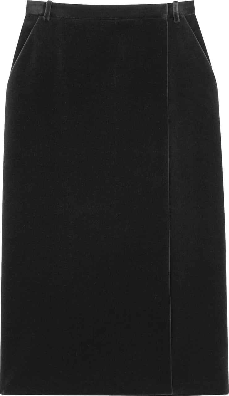 Saint Laurent Black Gonna Straight Mini Skirt Zwart