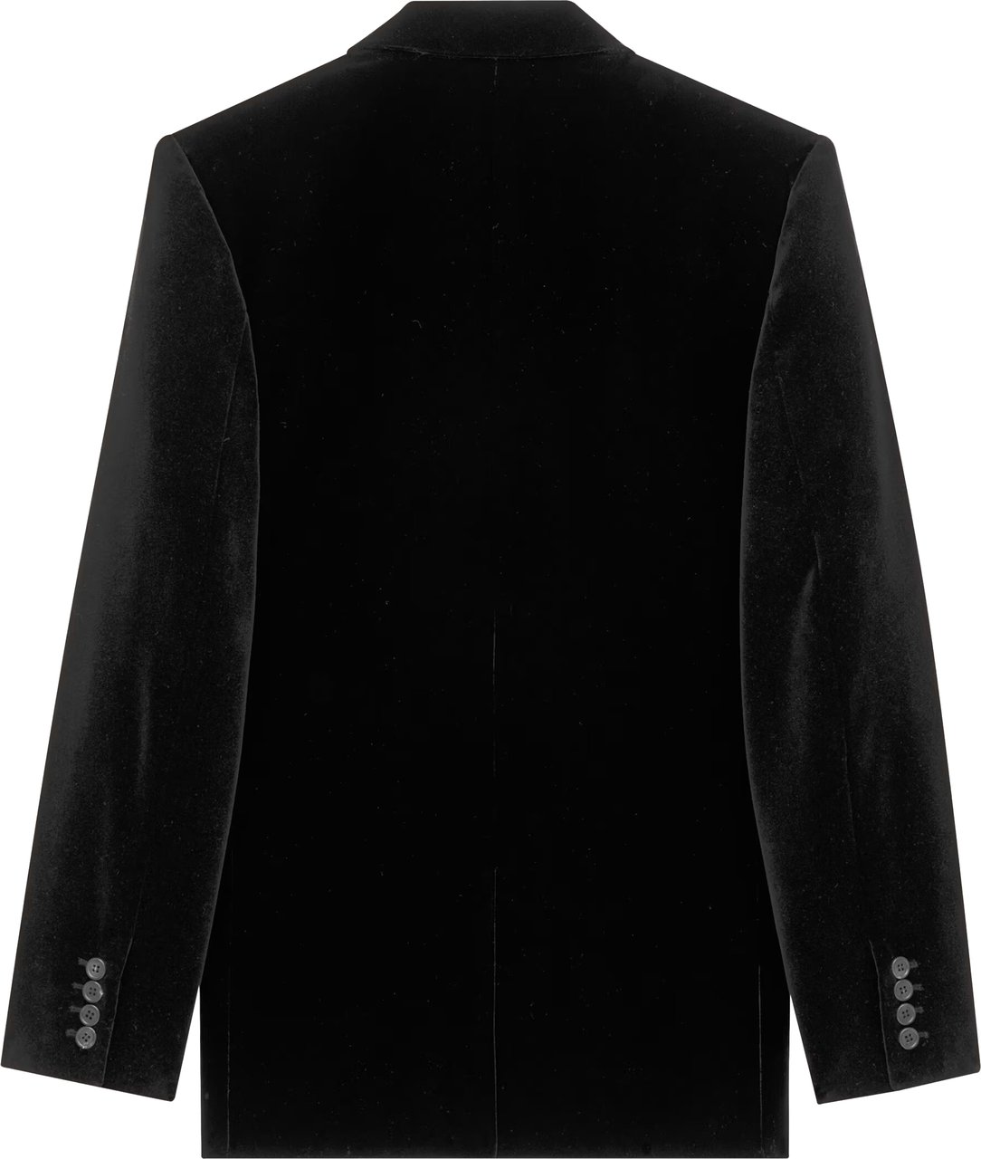 Saint Laurent Black Blazer Double-Breasted Velvet Blazer Zwart