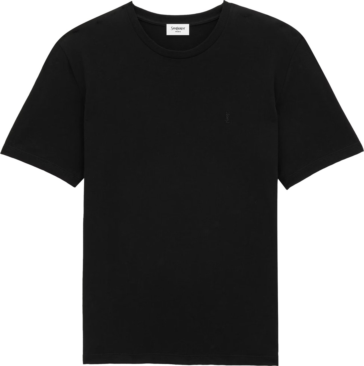 Saint Laurent Classic Black Embroidered Logo T-Shirt Zwart