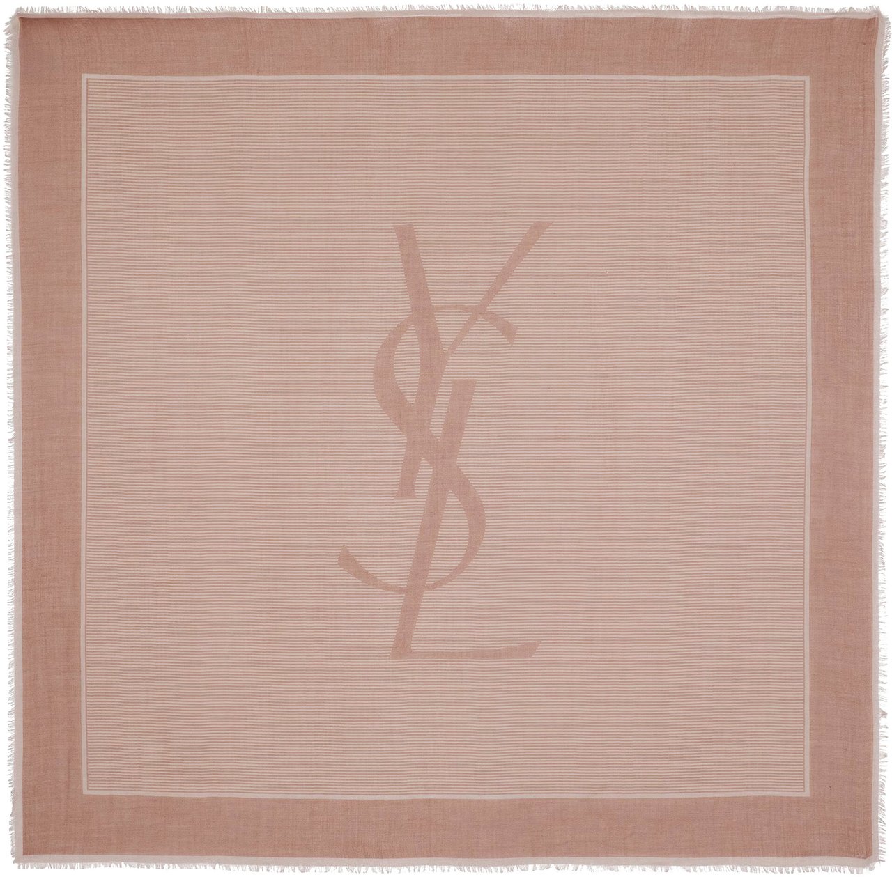 Saint Laurent Grand Carre Rayures Striped Scarf Roze