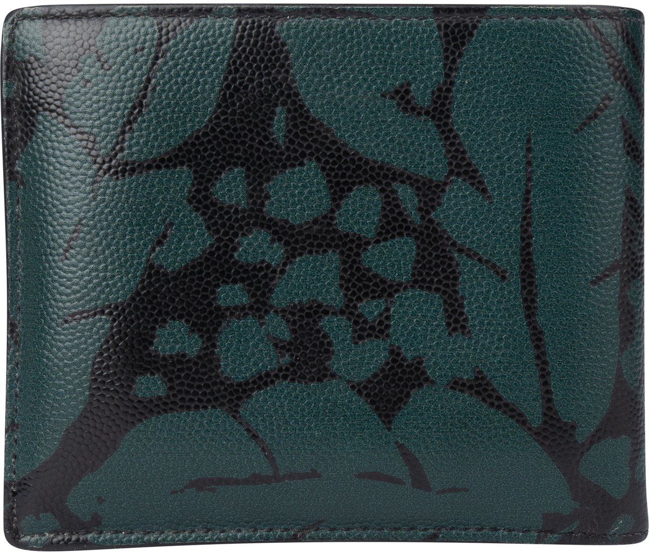 Saint Laurent Saint Laurent Caviar Petroleum Jungle Print Wallet Zwart