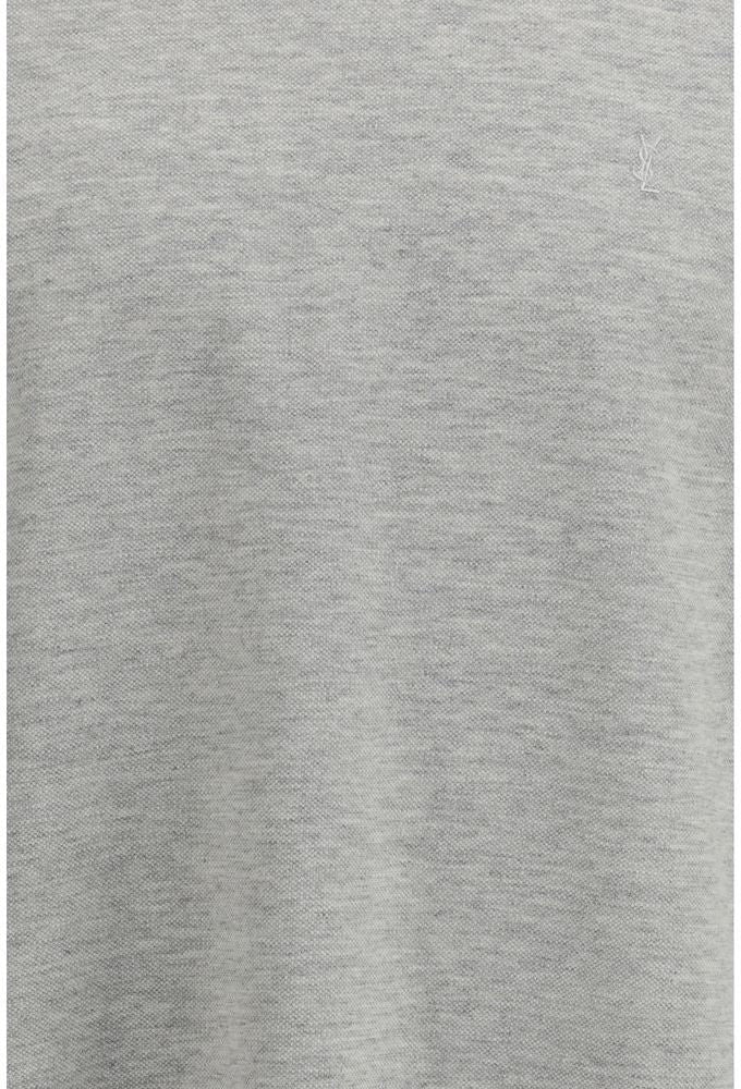 Saint Laurent Gray Cotton T-Shirt Grijs