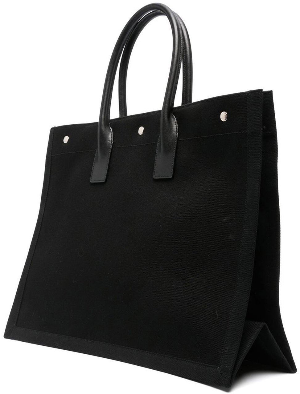Saint Laurent Black Tote Rectangular Leather Tote Zwart