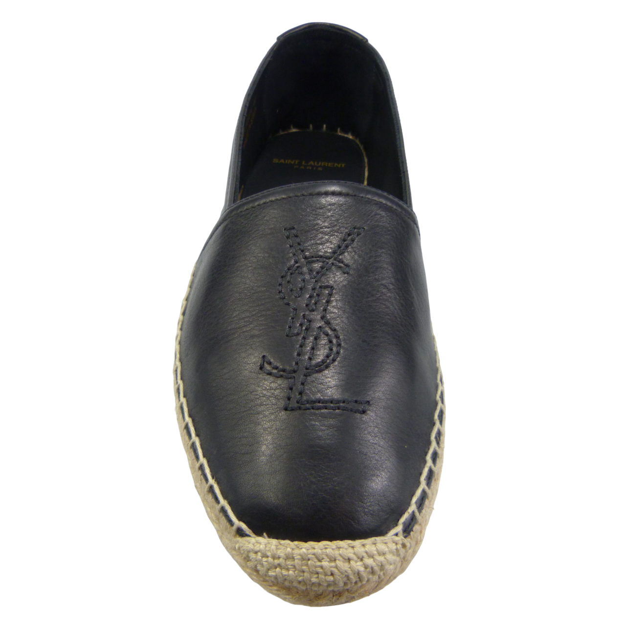 Saint Laurent Espadrillas in pelle a grana Zwart