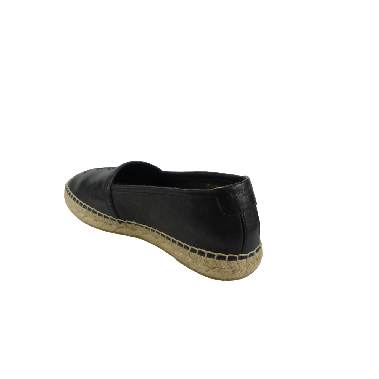 Saint Laurent Espadrillas in pelle a grana Zwart