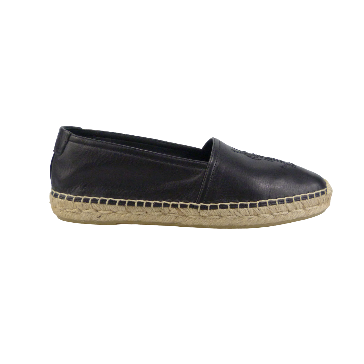 Saint Laurent Espadrillas in pelle a grana Zwart