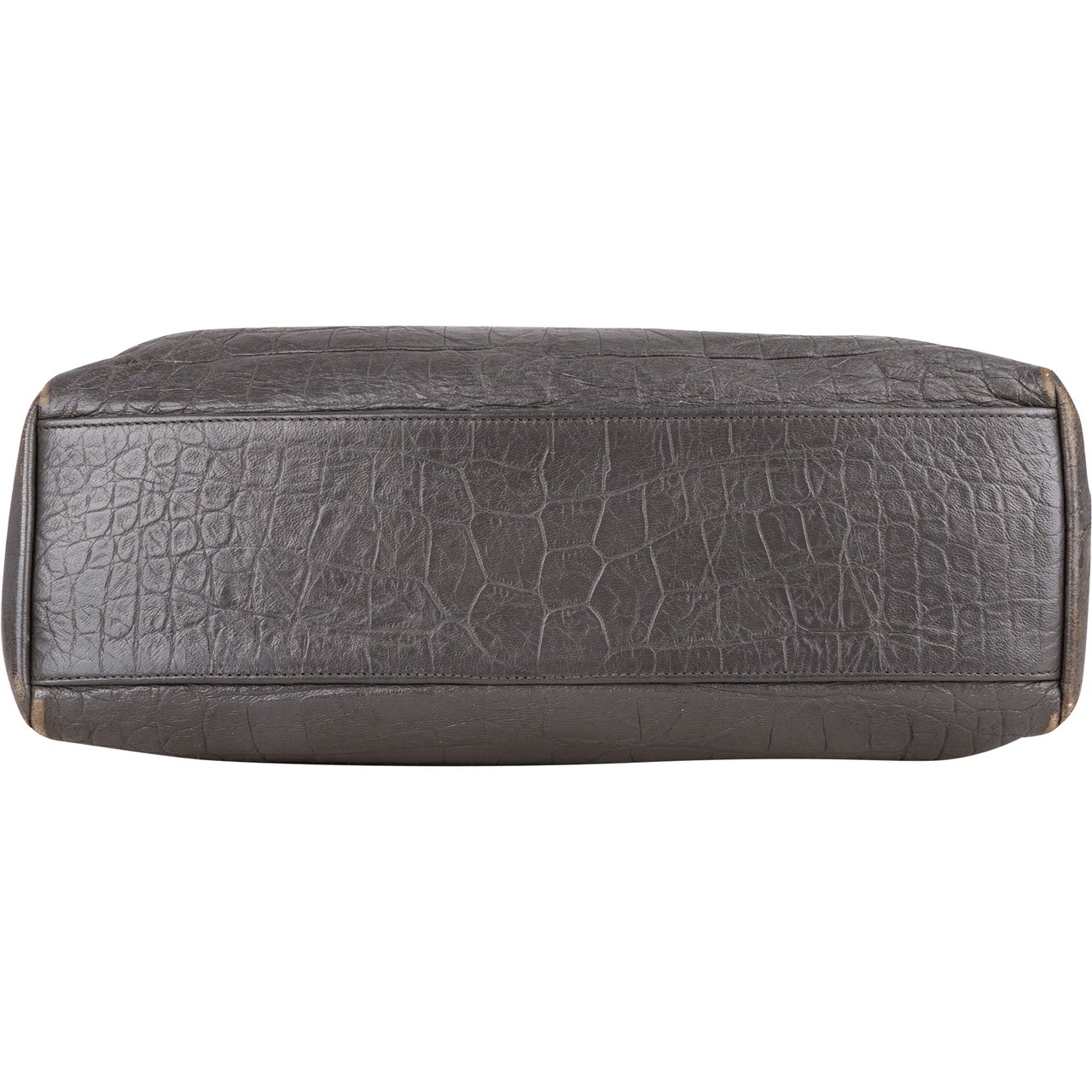 Saint Laurent Saint Laurent Grey Croco Optic Leather West Hollywood Crossbody Bag Donkergrijs