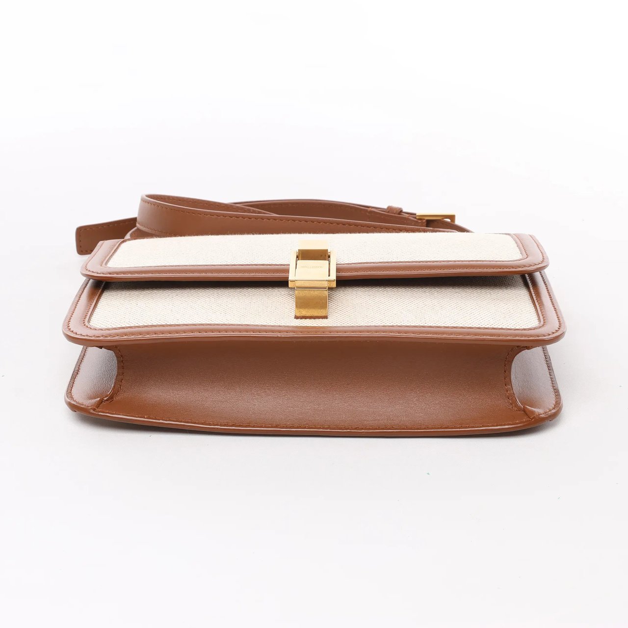 Saint Laurent Saint Laurent Paris Carre Canvas x Leather Shoulder bag in Beige x Brown 647713 Divers