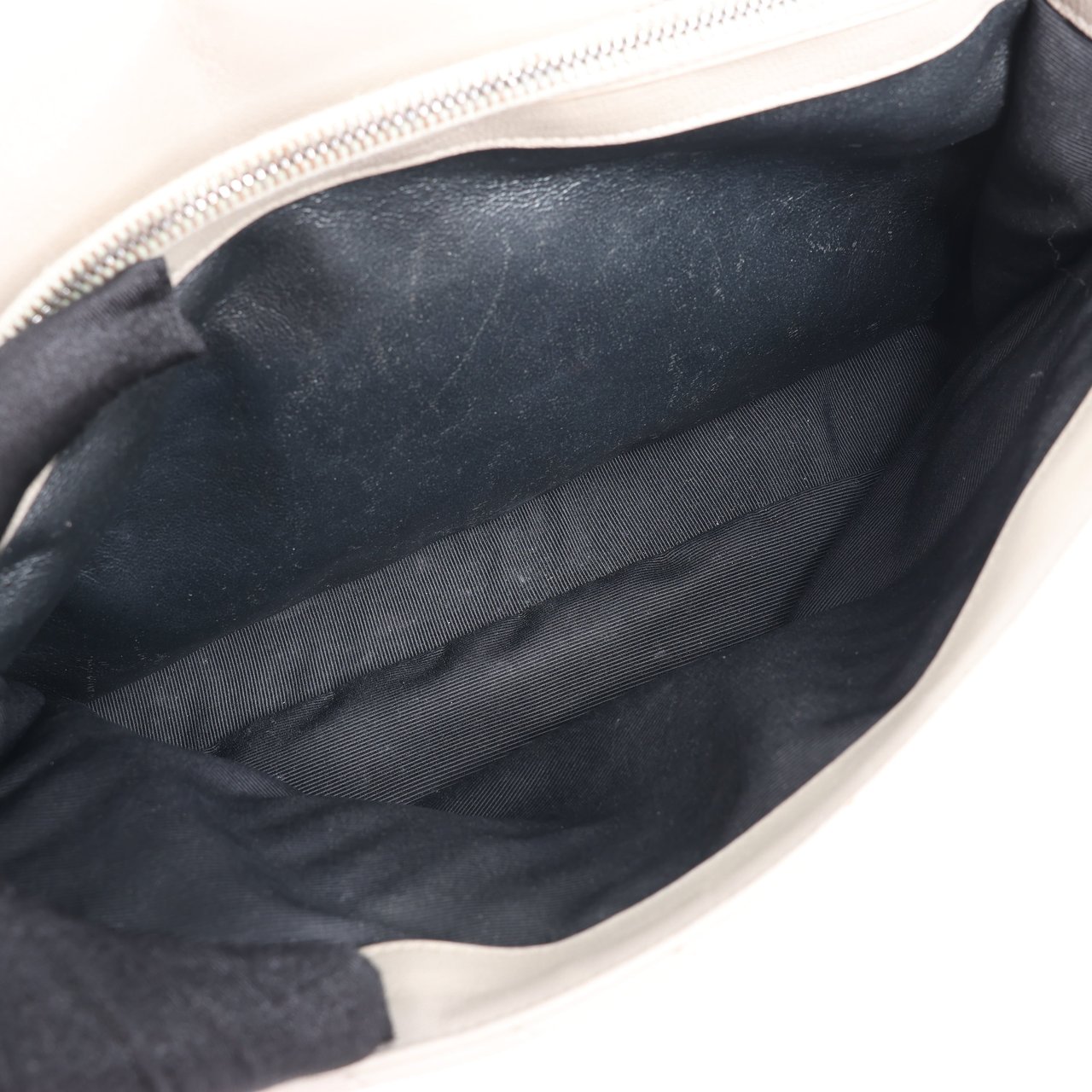 Saint Laurent Saint Laurent Paris College Leather Chain Shoulder Bag in Gray 392738 Grijs