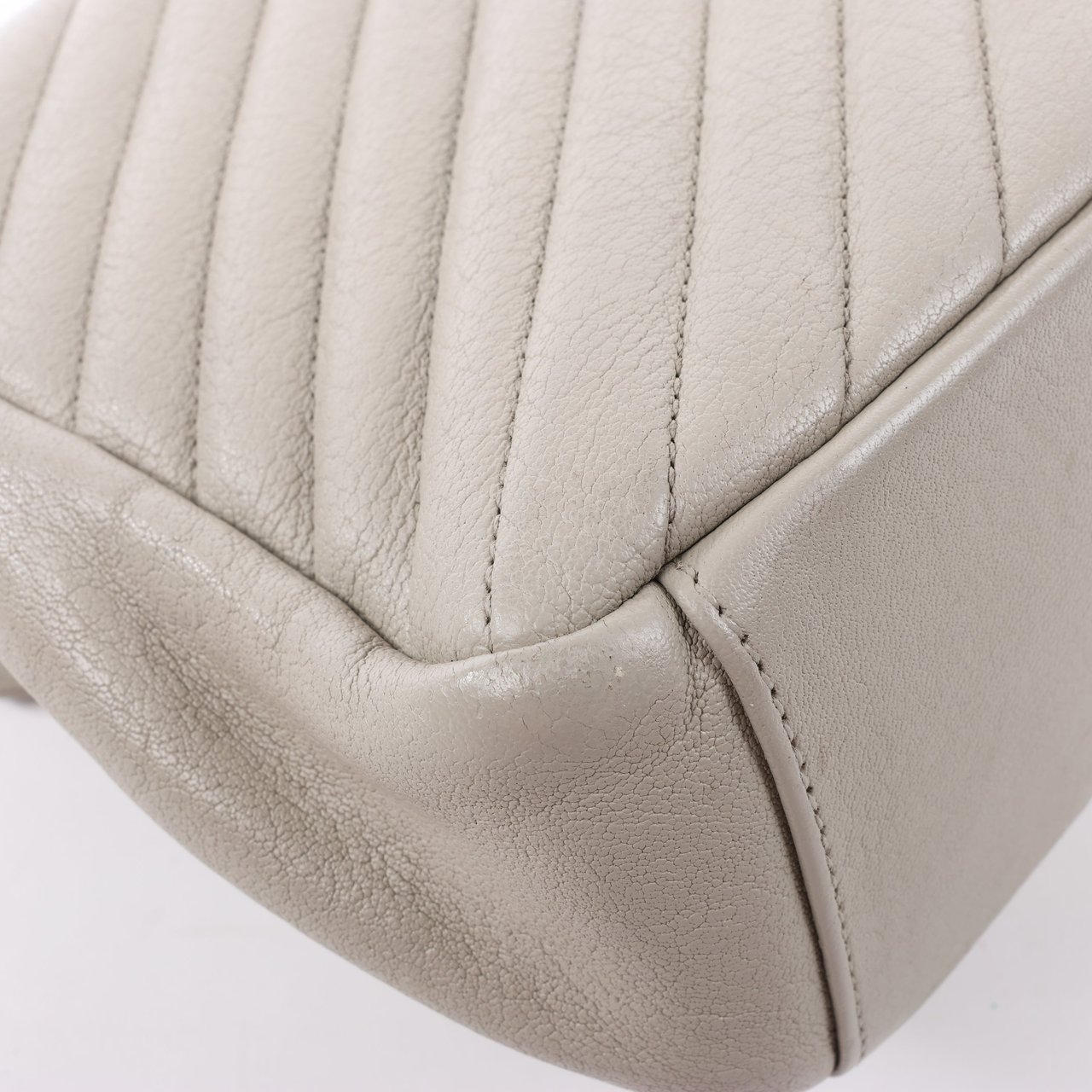 Saint Laurent Saint Laurent Paris College Leather Chain Shoulder Bag in Gray 392738 Grijs