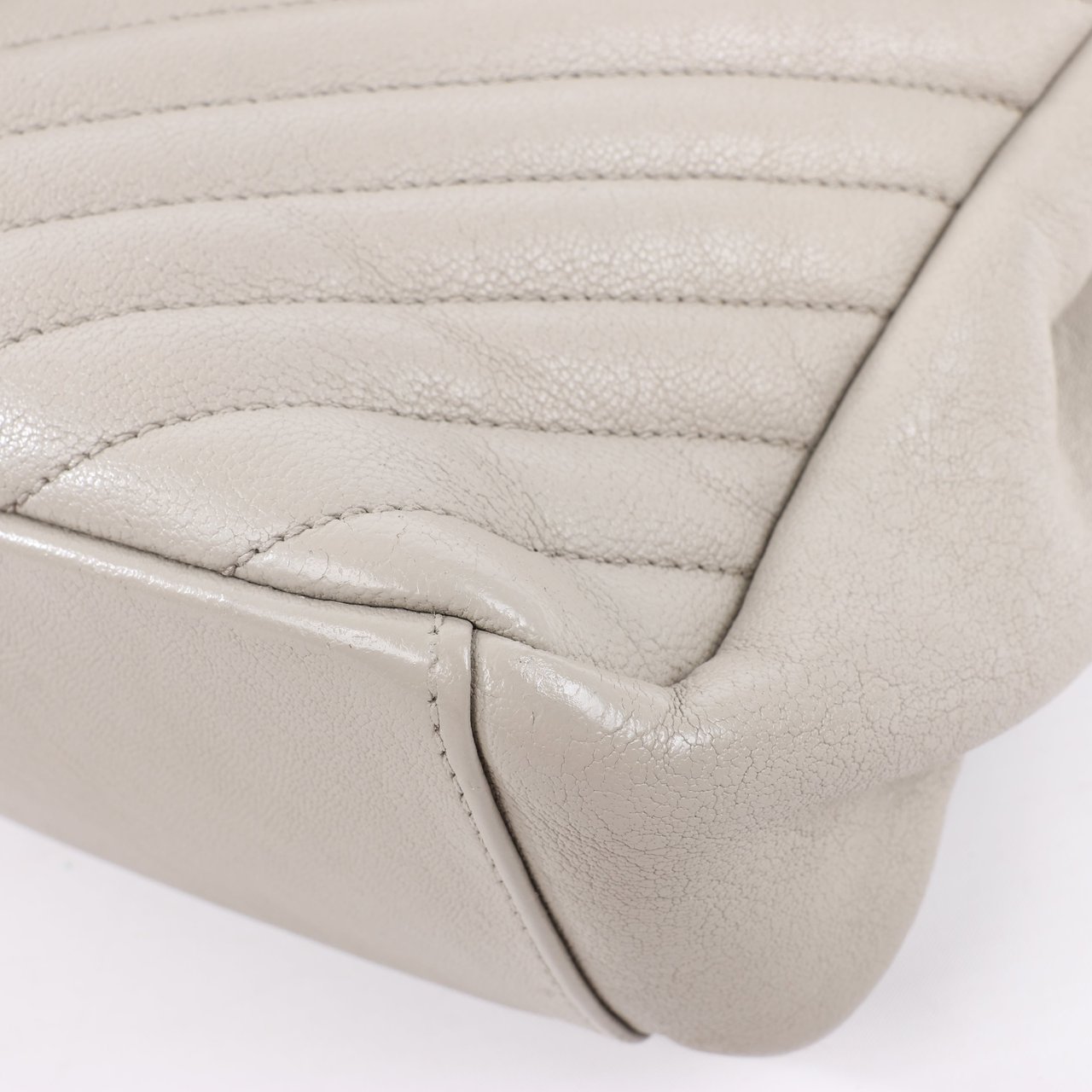 Saint Laurent Saint Laurent Paris College Leather Chain Shoulder Bag in Gray 392738 Grijs