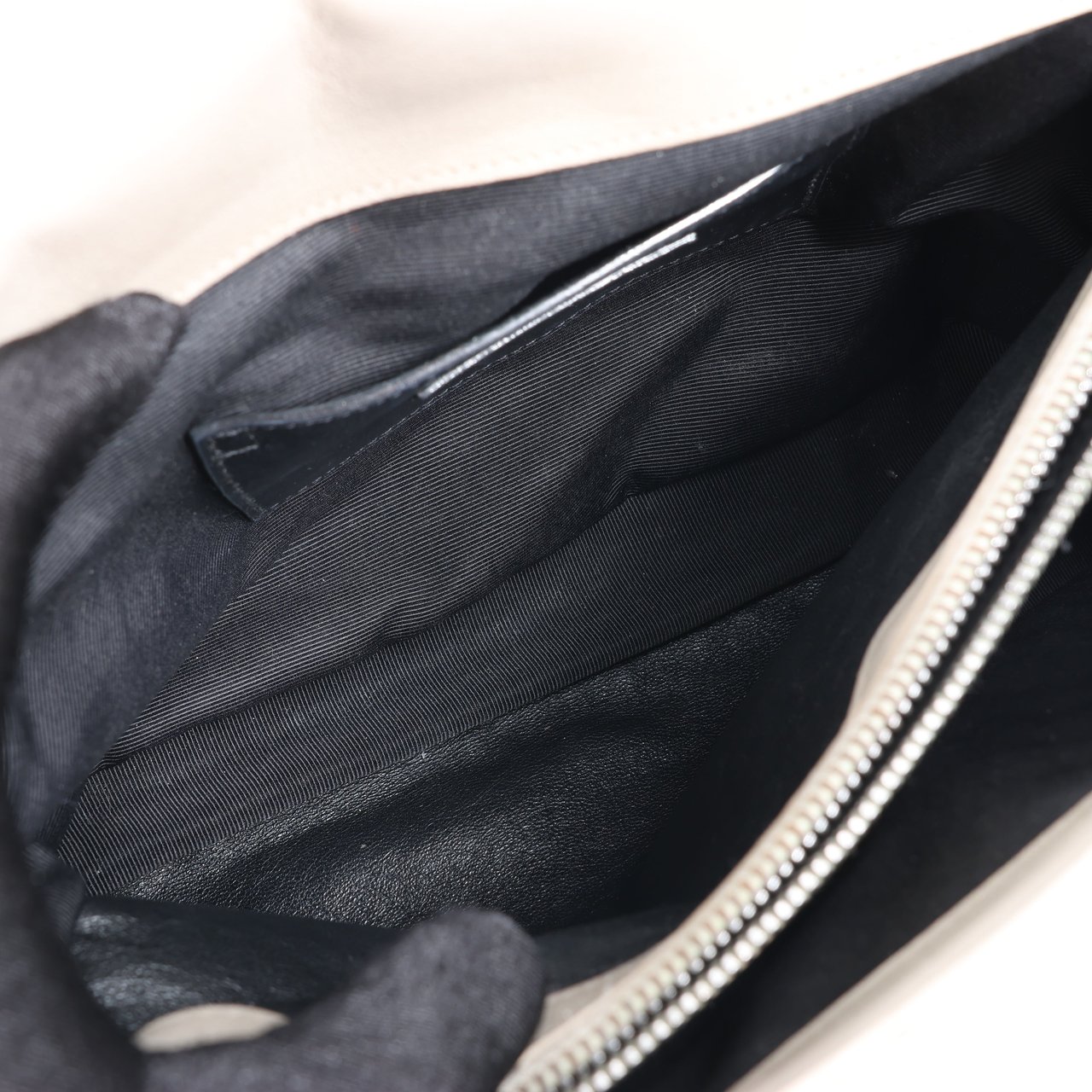 Saint Laurent Saint Laurent Paris College Leather Chain Shoulder Bag in Gray 392738 Grijs