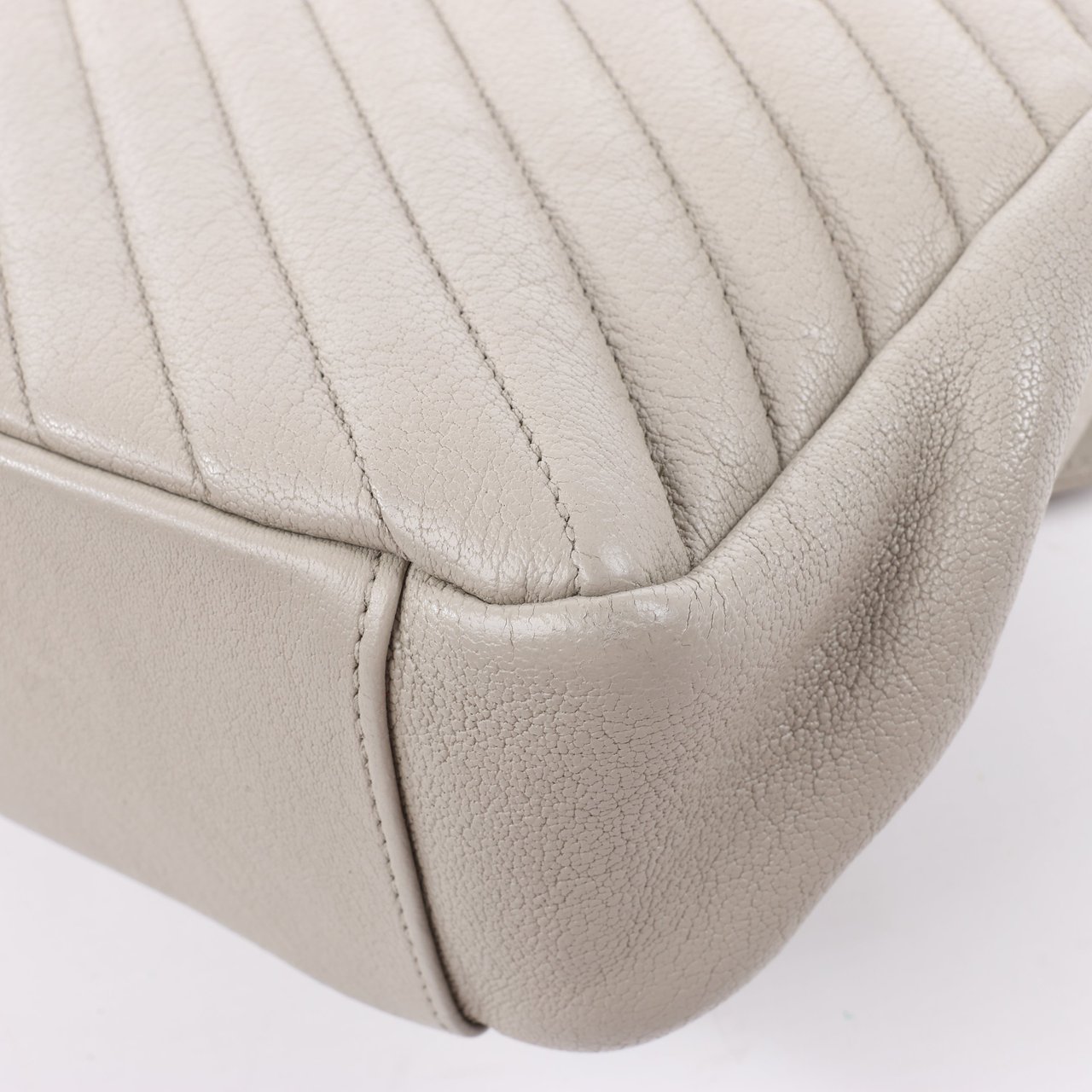 Saint Laurent Saint Laurent Paris College Leather Chain Shoulder Bag in Gray 392738 Grijs