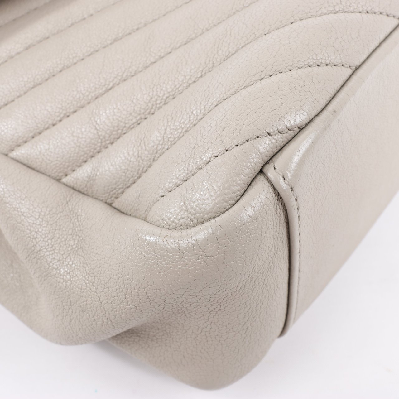 Saint Laurent Saint Laurent Paris College Leather Chain Shoulder Bag in Gray 392738 Grijs