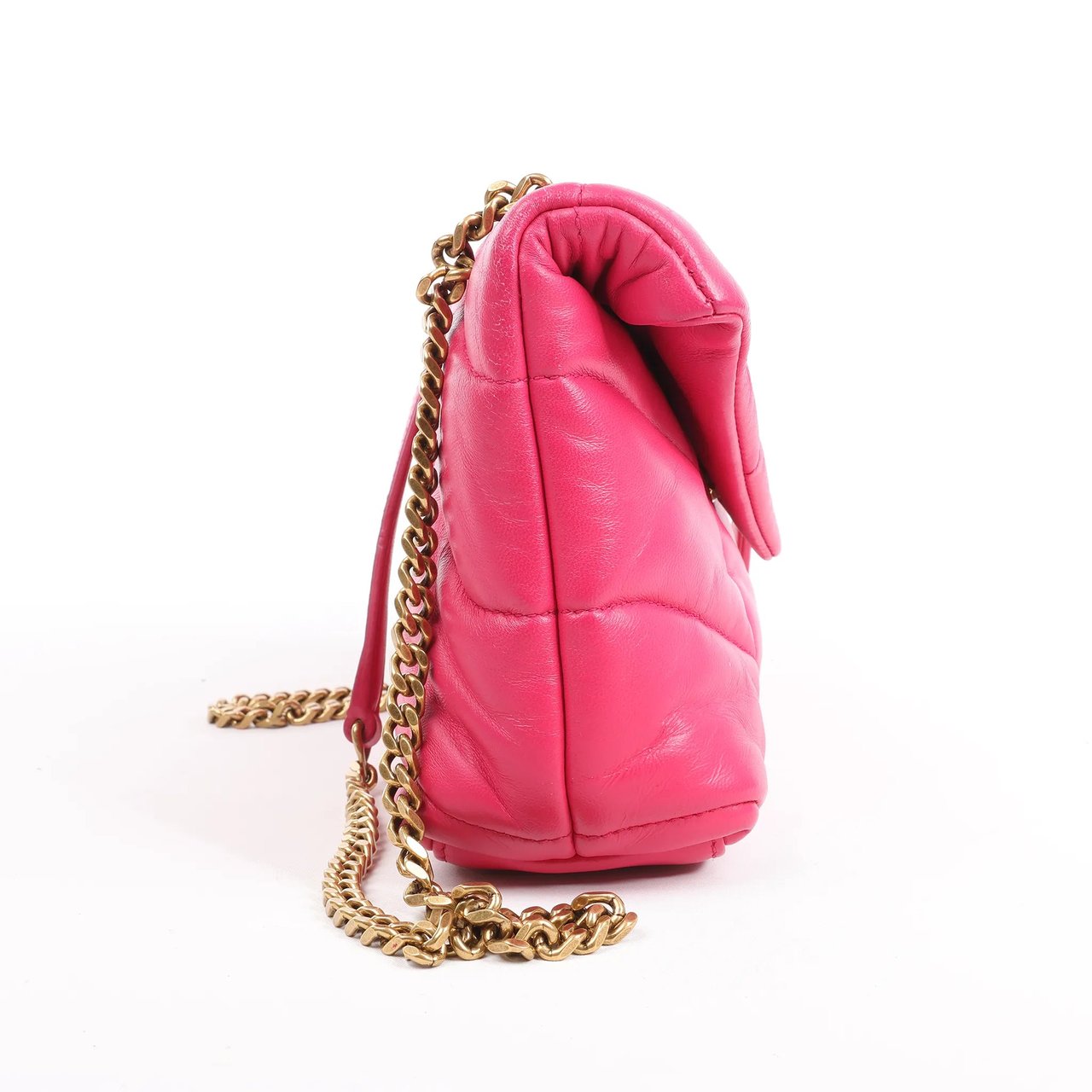 Saint Laurent Saint Laurent Paris Loulou Puffer Leather Chain Shoulder Bag in Pink 620333 Roze