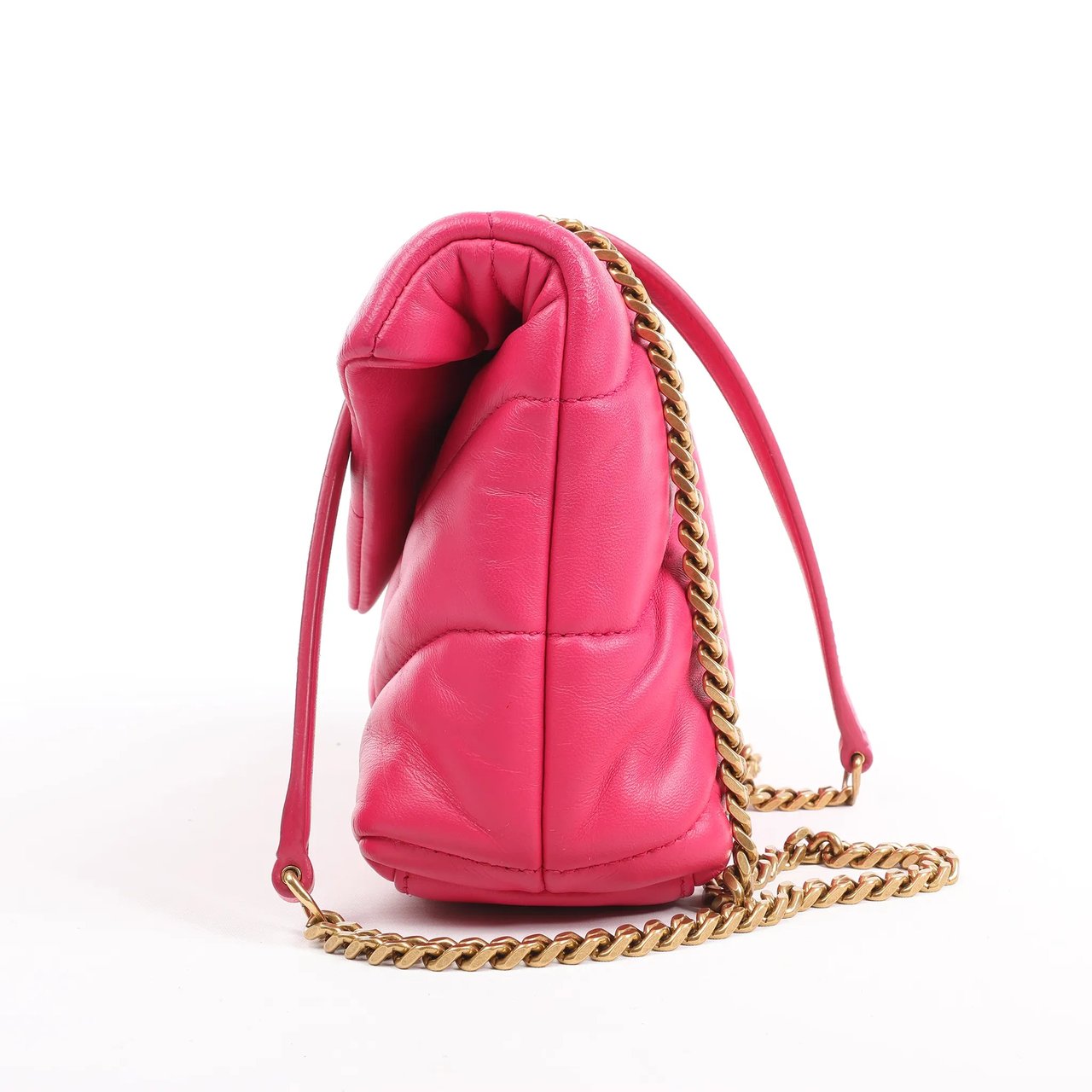 Saint Laurent Saint Laurent Paris Loulou Puffer Leather Chain Shoulder Bag in Pink 620333 Roze
