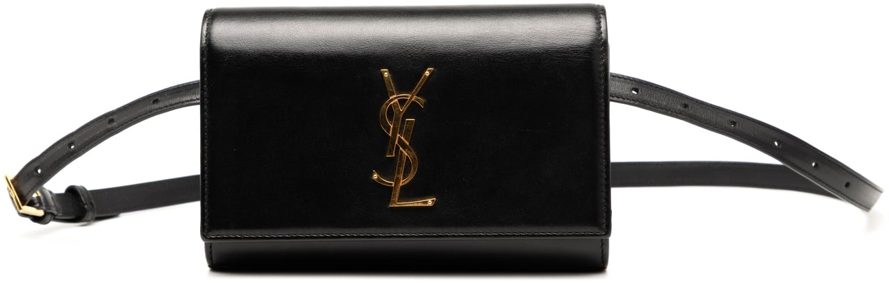 Saint Laurent Smooth Calfskin Monogram Kate Belt Bag Zwart