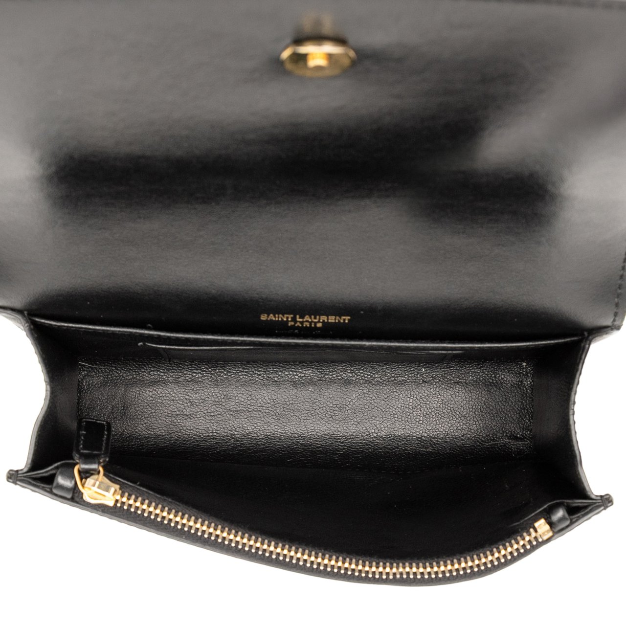 Saint Laurent Smooth Calfskin Monogram Kate Belt Bag Zwart