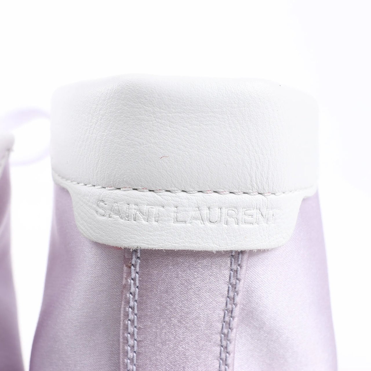 Saint Laurent Saint Laurent Paris Malibu Satin High-top Sneakers in Metallic Purple 718403, Size 38 EU Paars