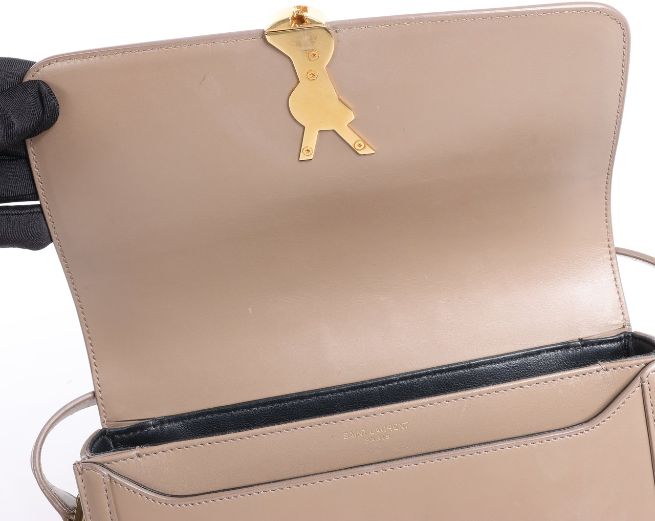 Saint Laurent Saint Laurent Paris Solferino Leather Shoulder bag in beige Beige
