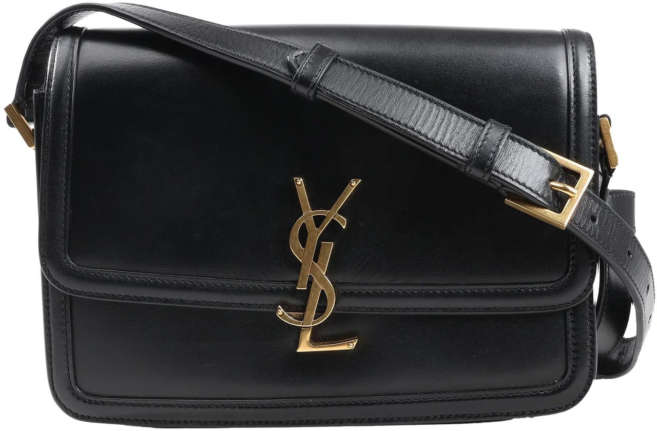 Saint Laurent Saint Laurent Paris Solferino Leather Shoulder bag in Black 634305 Zwart