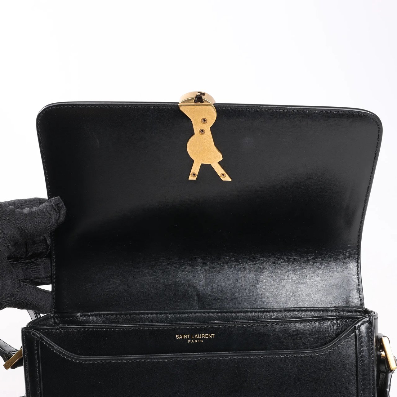 Saint Laurent Saint Laurent Paris Solferino Leather Shoulder bag in Black 634305 Zwart