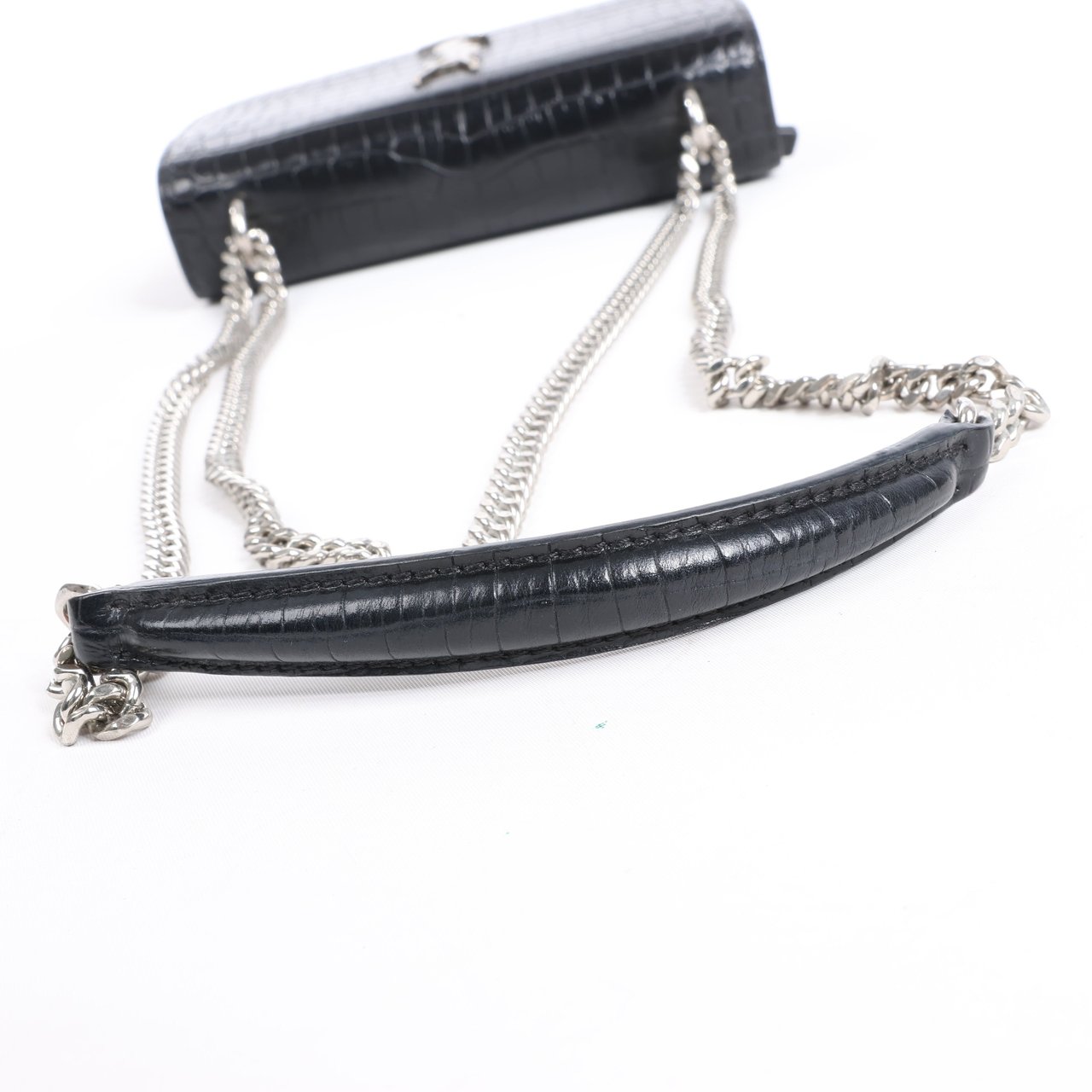 Saint Laurent Saint Laurent Paris Sunset Mock Croc Shoulder Bag in Black Zwart