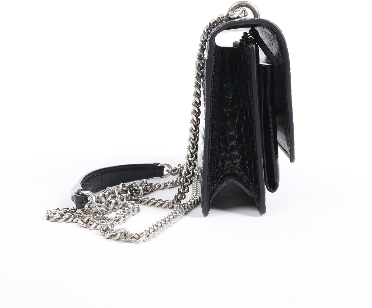 Saint Laurent Saint Laurent Paris Sunset Mock Croc Shoulder Bag in Black Zwart
