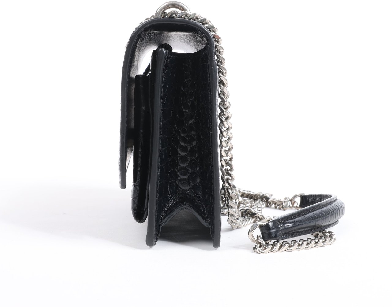 Saint Laurent Saint Laurent Paris Sunset Mock Croc Shoulder Bag in Black Zwart