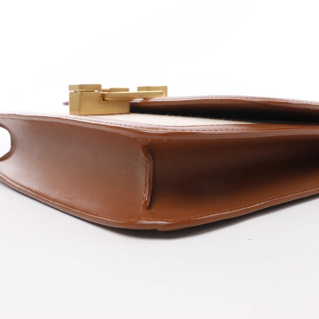 Saint Laurent Saint Laurent Paris Carre Canvas x Leather Shoulder bag in Beige x Brown 647713 Divers