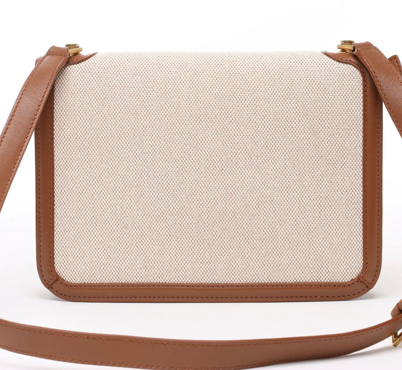 Saint Laurent Saint Laurent Paris Carre Canvas x Leather Shoulder bag in Beige x Brown 647713 Divers