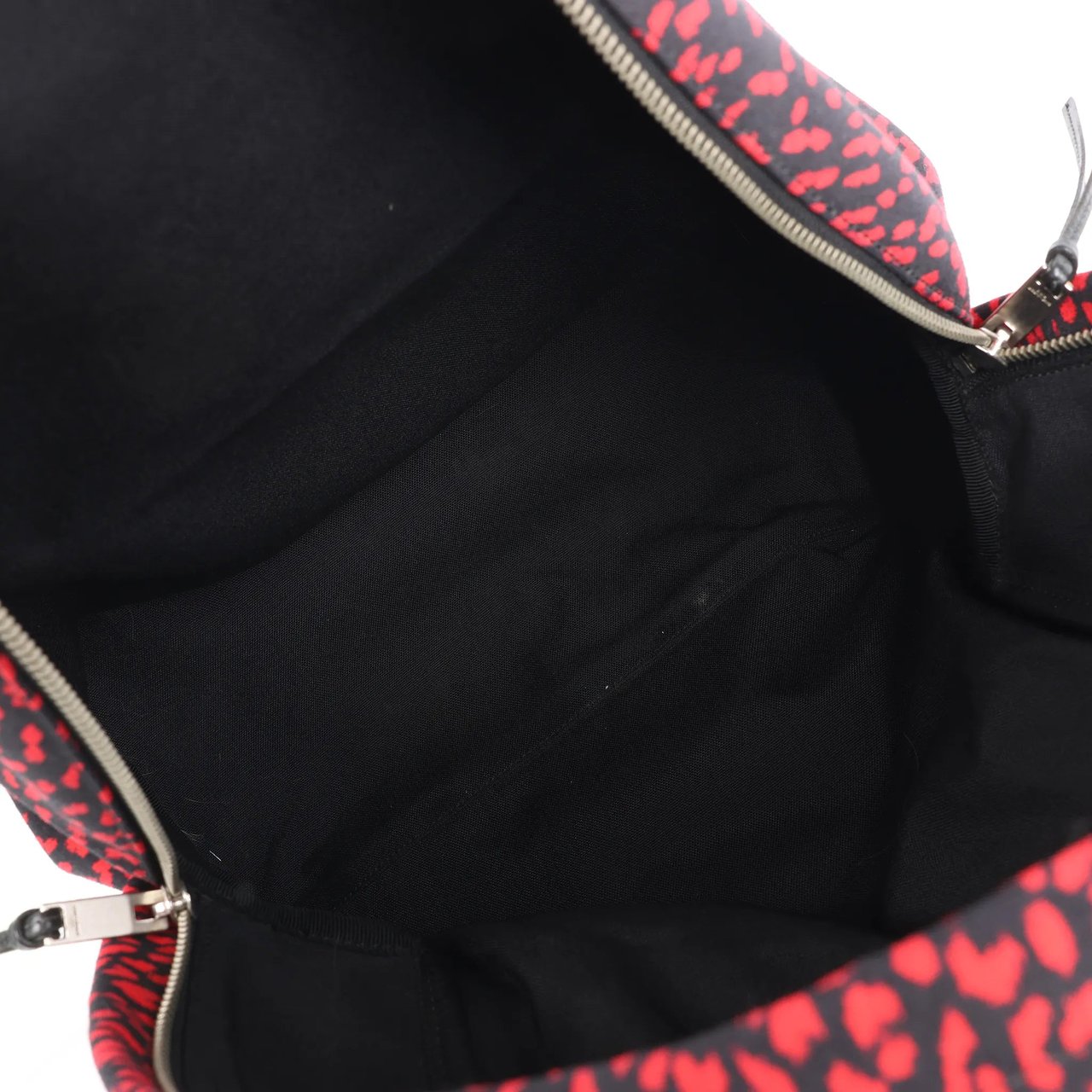 Saint Laurent Saint Laurent Paris Leopard Hunting Canvas x Leather Backpack in Red x Black 326865 Divers