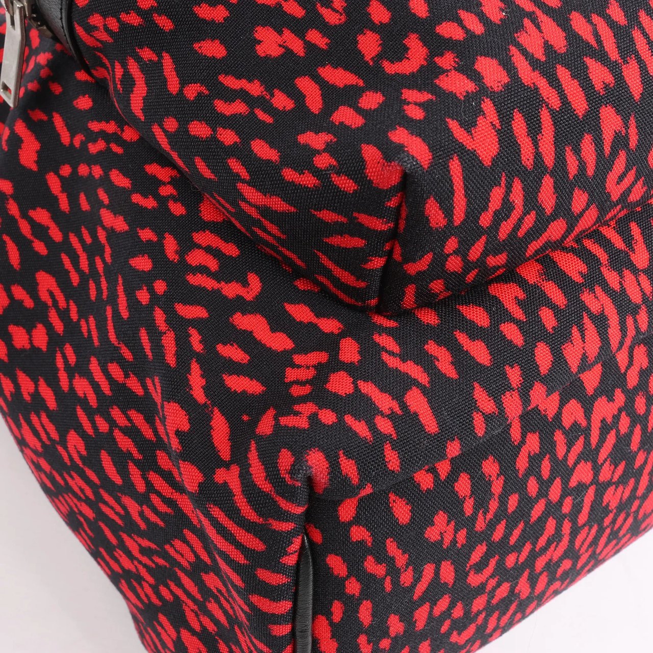 Saint Laurent Saint Laurent Paris Leopard Hunting Canvas x Leather Backpack in Red x Black 326865 Divers